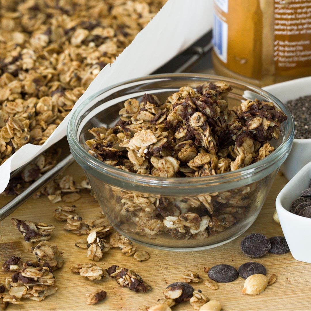 Quick & Wholesome PB Chocolate Chip Granola for Busy Mornings
